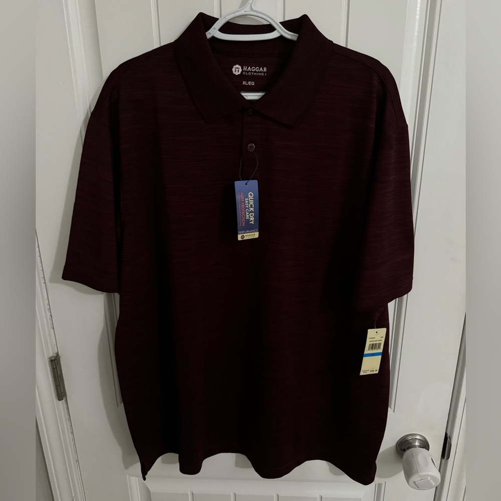 Haggard dark red polo shirt NWT